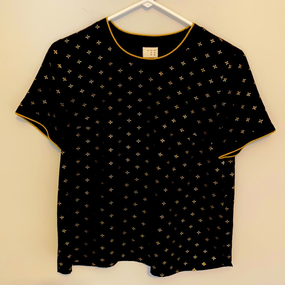 Black and Gold blouse by a new day